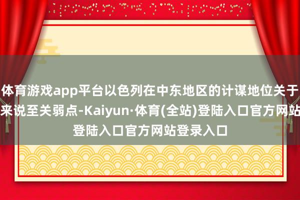 体育游戏app平台以色列在中东地区的计谋地位关于好意思国来说至关弱点-Kaiyun·体育(全站)登陆入口官方网站登录入口