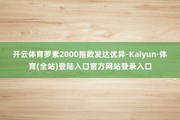 开云体育罗素2000指数发达优异-Kaiyun·体育(全站)登陆入口官方网站登录入口