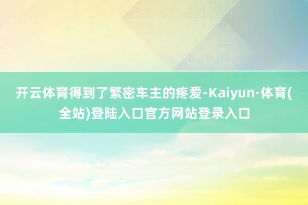 开云体育得到了繁密车主的疼爱-Kaiyun·体育(全站)登陆入口官方网站登录入口