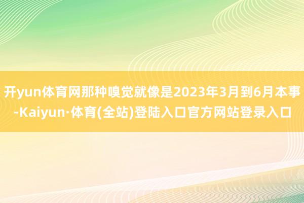 开yun体育网那种嗅觉就像是2023年3月到6月本事-Kaiyun·体育(全站)登陆入口官方网站登录入口