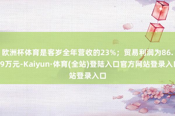 欧洲杯体育是客岁全年营收的23%；贸易利润为86.79万元-Kaiyun·体育(全站)登陆入口官方网站登录入口